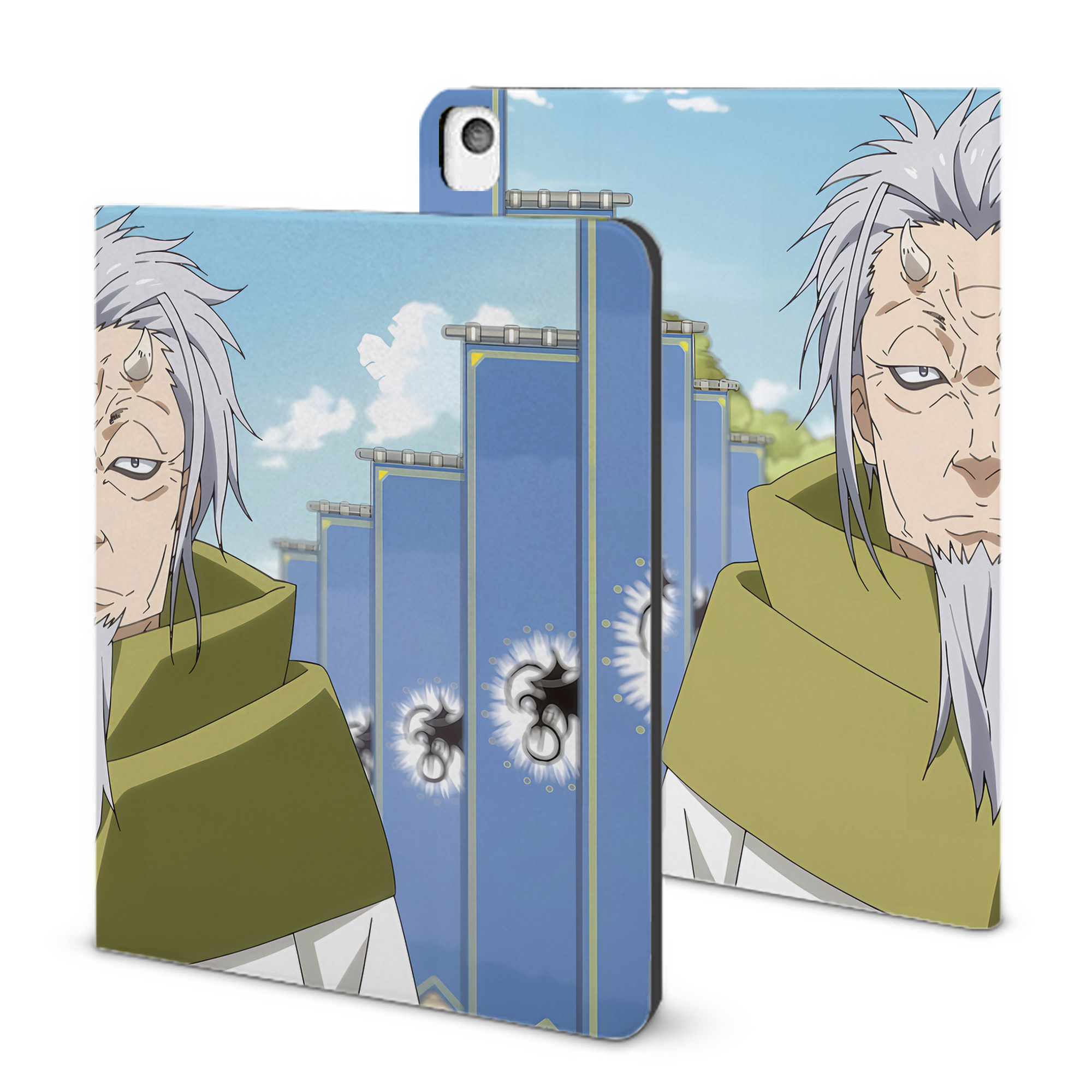 （画像用） 転スラ Regarding Reincarnated to Slime IPadケース ペンホルダー付き ブックスタイルデザイン